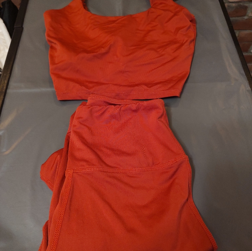 EUC yoga crop top and pant set